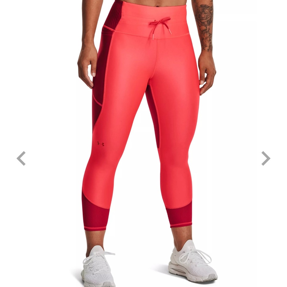 Under Armour HeatGear Armour High-rise 7/8 Leggings: BETA/RED: NWT: XS